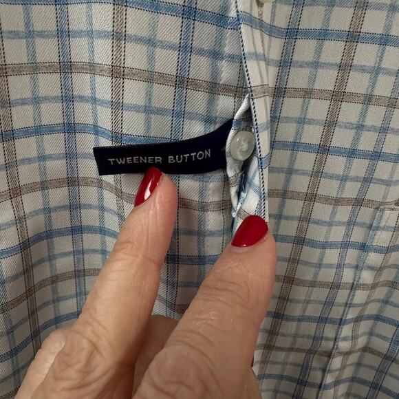 JOHNNIE-O Performance Biles Malibu Blue Plaid Button Shirt XL $138 NWT - Picture 4 of 9